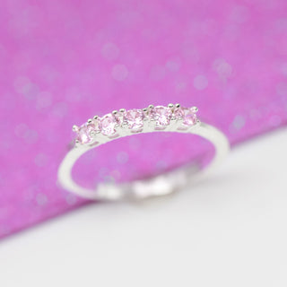 Anillo Promesa Media Churumbela Pink Plata 925