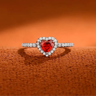 Anillo de Promesa Corazón Rubí Plata925