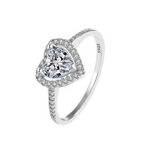 Anillo Corazón Brillante Plata S925