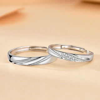 Anillo Ajustable Pareja Classic Plata 925