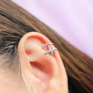 Arete Earcuff Destellos con zirconia