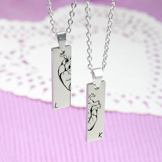 Collares de Placa Corazón Personalizado Pareja