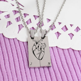Collares de Placa Corazón Personalizado Pareja