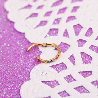 Piercing Aro Rainbow Glow Titanio