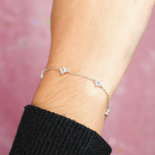 Pulsera Flor Crystal Plata 925