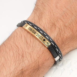 Pulsera Doble Gold Personalizada para Hombre