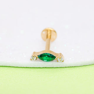 Piercing Marquise Green 1era Perforación Titanio