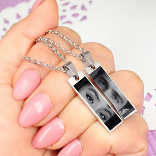 Collares de Placa Corazón Personalizado Pareja