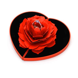 Cajita de Regalo para Anillo Rosa Roja 3D