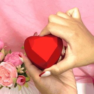 Cajita de Regalo para Anillo Y Aretes Chicos Corazón con Luz Led