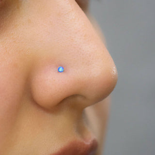Piercing de Nariz Ópalo Mini Titanio Blue