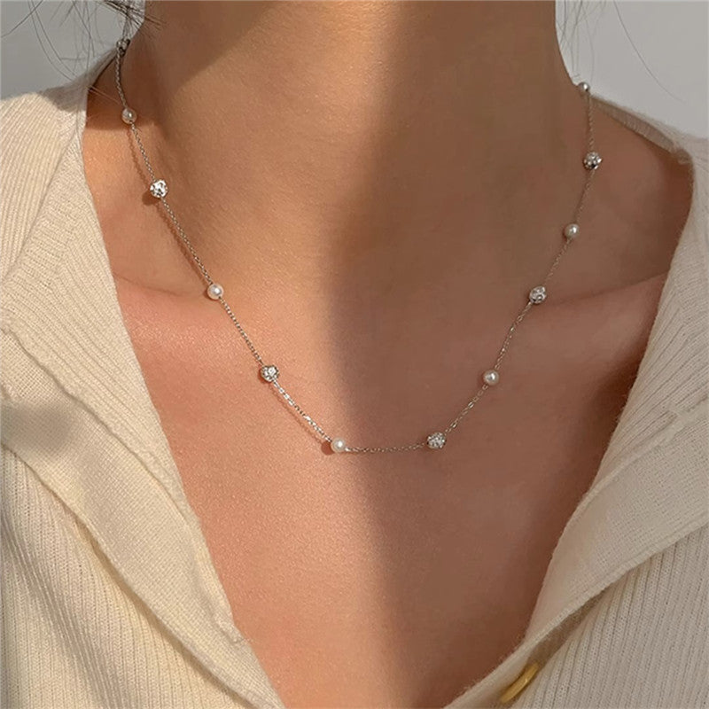 Collar Perlas con Zirconia