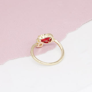 Anillo Ajustable Tulipán con Zirconias