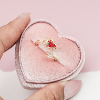 Anillo Ajustable Tulipán con Zirconias