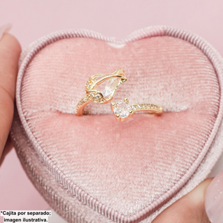Anillo Ajustable Tulipán con Zirconias