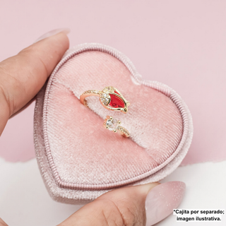 Anillo Ajustable Tulipán con Zirconias