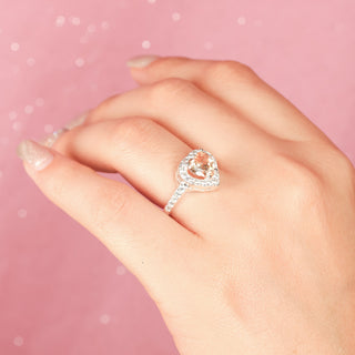 Anillo Promesa Ámbar Heart Plata 925