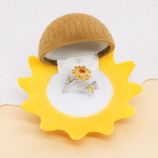 Anillo Girasol Giratorio Plata925