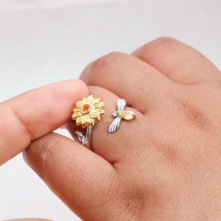 Anillo Girasol Giratorio Plata925