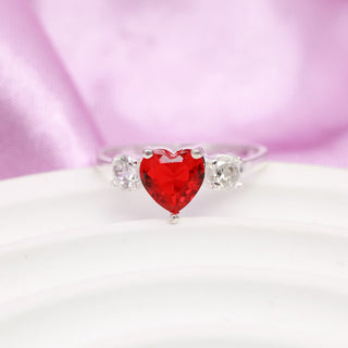 Anillo Promesa Rubí Plata 925