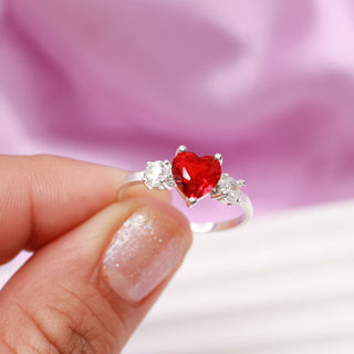 Anillo Promesa Rubí Plata 925
