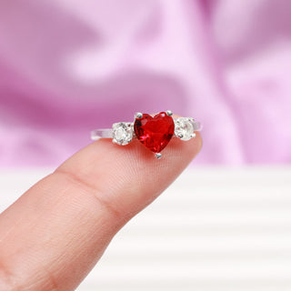 Anillo Promesa Rubí Plata 925