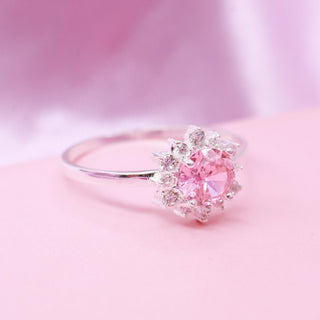 Anillo Flor Pink Plata 925