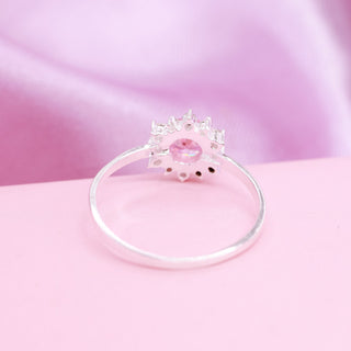 Anillo Flor Pink Plata 925