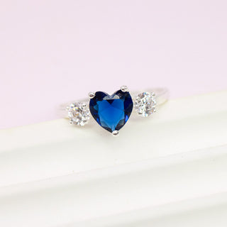 Anillo Promesa Zafiro Blue Plata 925