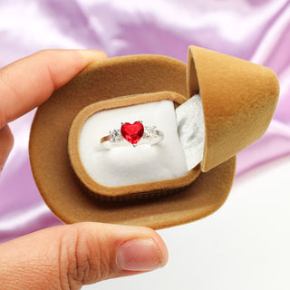 Anillo Promesa Rubí Plata 925