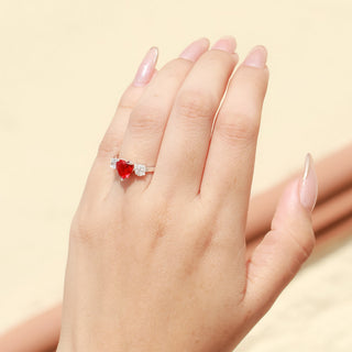 Anillo Promesa Rubí Plata 925