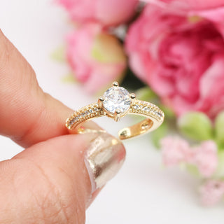 Anillo Ajustable Solitario Gold