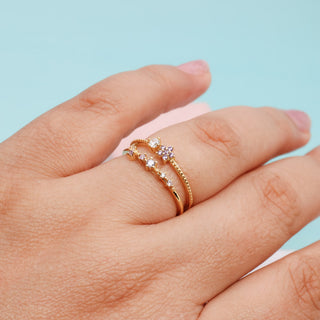 Anillo Ajustable Doble Violeta Plata925