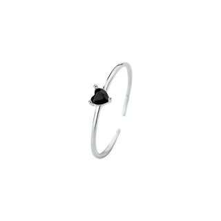 Anillo Black Heart Plata925