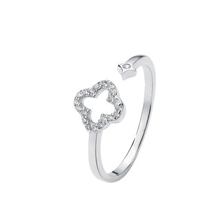 Anillo Trébol Shine Plata 925 Ajustable