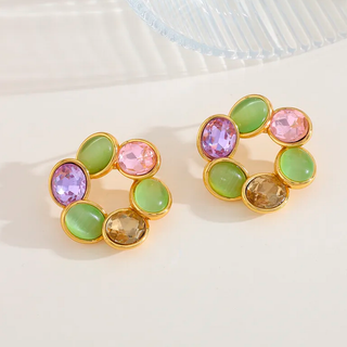 Aretes Flor Multicolor