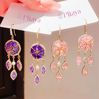 Aretes Atrapasueños de Cristal