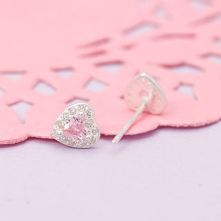 Aretes Tiny Pink Heart Plata925