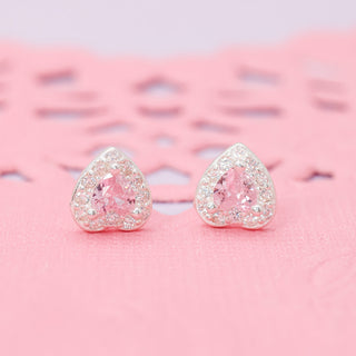 Aretes Tiny Pink Heart Plata925