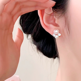 Aretes Perla Rosa & Blanca