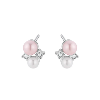 Aretes Perla Rosa & Blanca