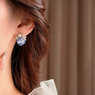 Aretes Asimetricos Cristal Blue