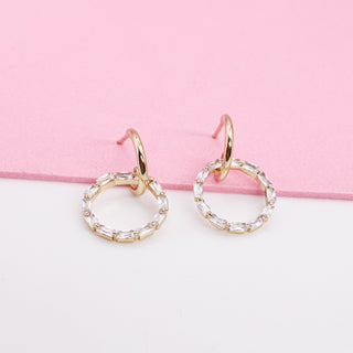 Aretes Colgantes Double Shine