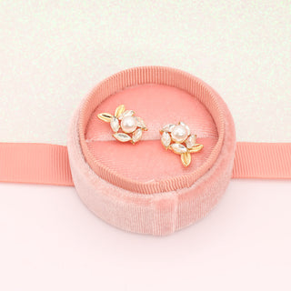 Aretes Hojitas con Perla