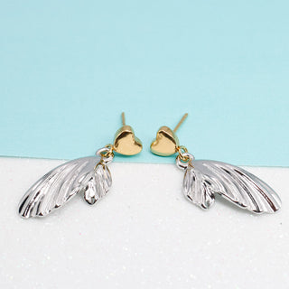 Aretes Hojita Bicolor