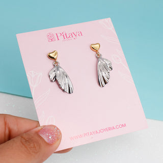 Aretes Hojita Bicolor