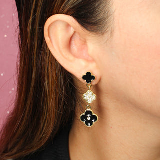Aretes Trébol Negro