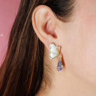 Aretes Rocio de Mariposa Lila