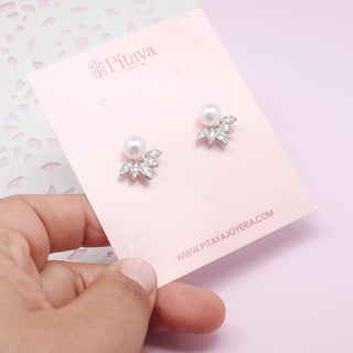 Aretes Perla con Zirconias