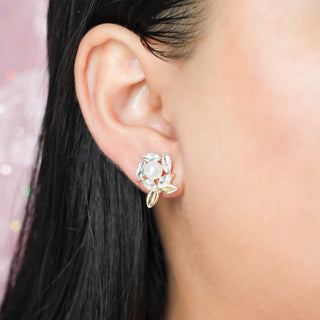 Aretes Hojitas con Perla